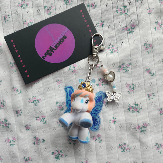 Filly Schlüsselanhänger Butterfly Blau Weiß